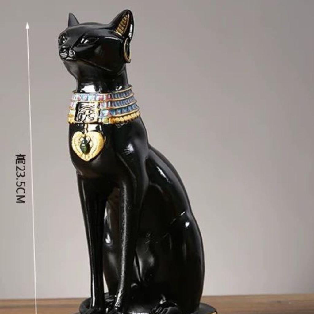Creative Egyptian Lucky Cat Resin Ornament for Home Decor