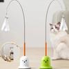 Cat Feather Toy with Suction Cup Interactive Cat String Toy with Bell Pet Interactive Toys Pet Supplies For Self-happy Cats