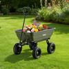 Garden Dump Cart, 272 kg Poly Dump Cart, Garden Carts Dumps Wagon with 90° Quick-Dumps Mechanism, 180° Swivel Wheels, 270° Flexible Rotating Bearings,