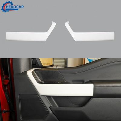 Intérieur Panneau de Poignée de Porte Avant Couvercle Cadre Garniture Bagues Pour Ford F150 21+ Blanc
