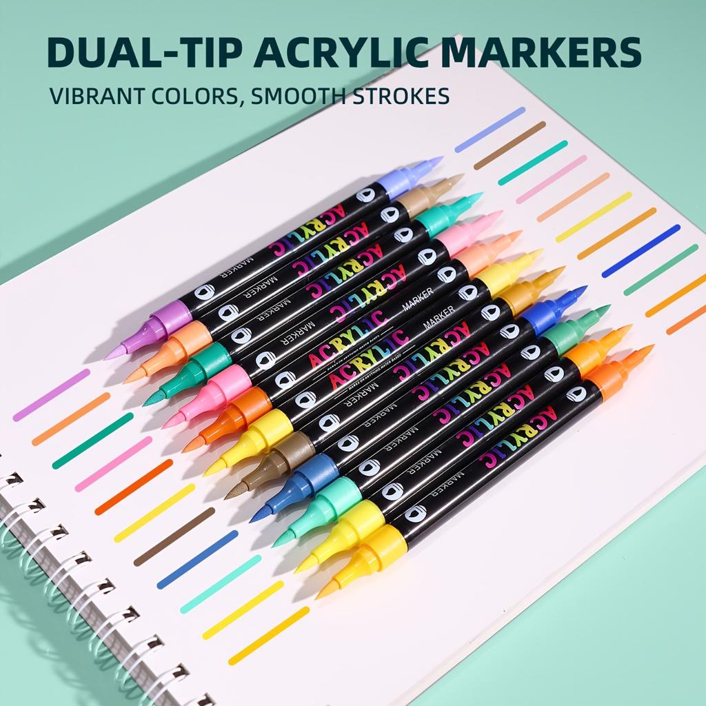 48/24/1 Colors, Dual Head Dual Color, Waterproof, Non-toxic, Odorless, Marker Pen, Office Supplies, Book Markers, Hand Drawn