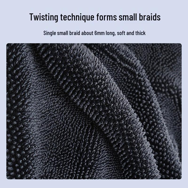 Double-Sided Thick Microfiber Car Cleaning Towel - High Absorbency for Car Wash and Drying