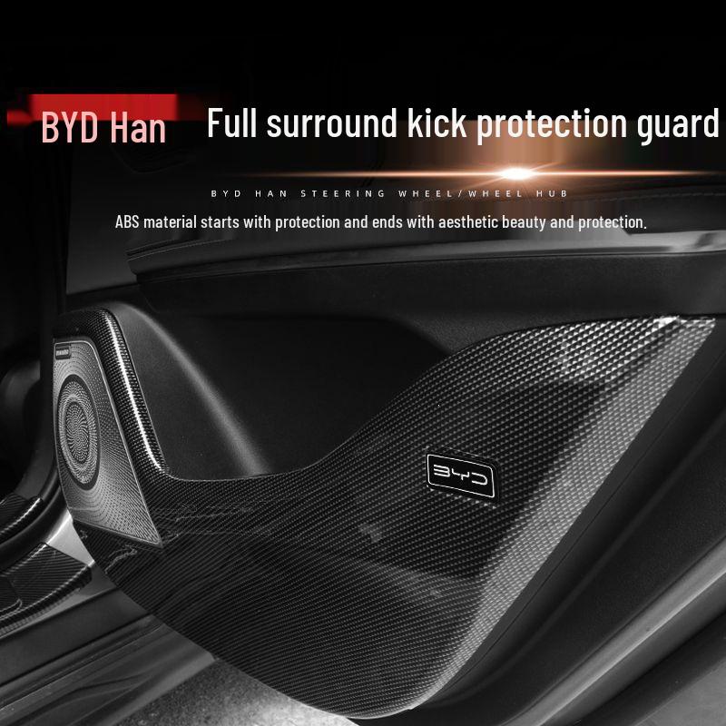 BYD Car Door Kick Mats: Scratch-Proof Interior Decorations for Tang, Song, Han, Dolphin, Seal, Yuan, and Qin Plus Models.
