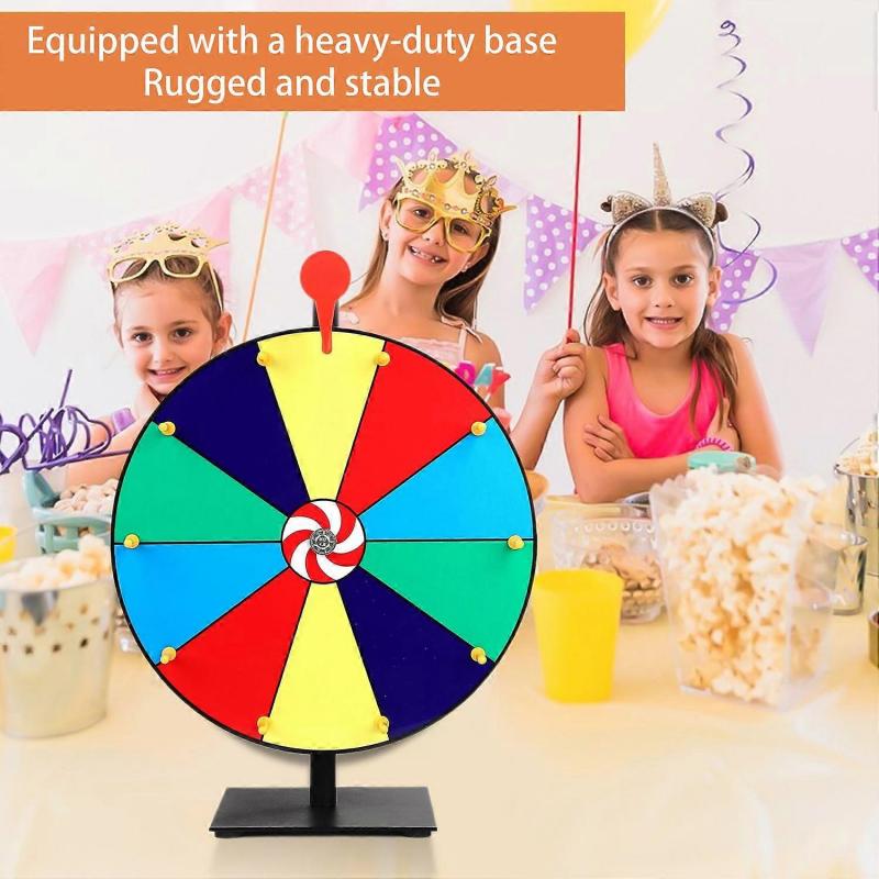 Big Turntable Prize Wheel 12 Inch with Stand Spinning Roulette Wheel for Carnivals Trade Shows Dry