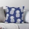 Ananas Twist Marineblau Kissenbezug Polyester Leinen Samt Muster Reißverschluss Dekorative Kissenhülle Auto Sitzkissenbezug