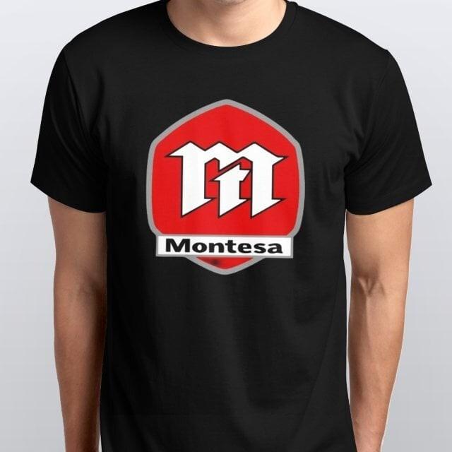 Montesa Style Motorcycle Printed T Shirt womens Mens white Black S