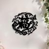 1pc Chinese Fu Metal Wall Art Iron Statue Mural for New Year Festival Rustproof Home Garden Fence Traditional Decor