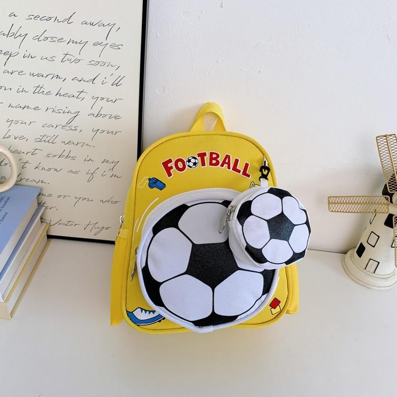 Cartoon Soccer Kids Backpack With Breathable Nylon For Preschool Boys And Girls