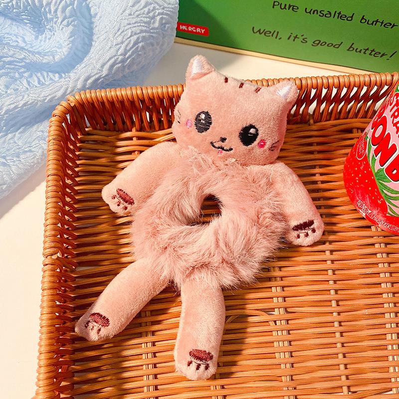 Cartoon Cute Animal Rubber Band For Women Girls Creative Plush Ponytail Hair Tie Elastic Hair Ring Children Hair Accessories