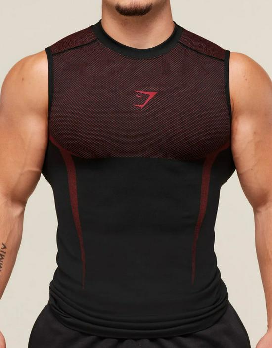 Męski bezszwowy szybkoschnący bezrękawnik do biegania