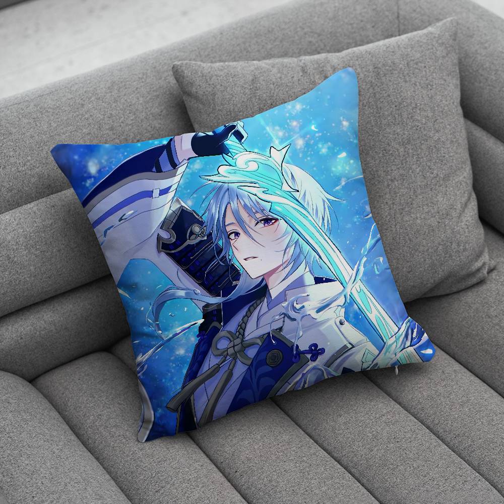 KKamisato Genshin AAyato Impact Print Pattern Sofa Cushion Cover Pillowcase Home Party Car Bedding