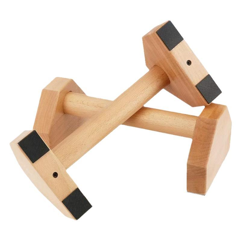 Barres de pompes et de dips en bois massif: Aide à l'entraînement simple/double Équipement de fitness