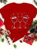 Merry Christmas Tshirt with A Magnet of A Cup Curvy Glitter Christmas Tshirt for Women Farm Clothes Halloween Playful Design