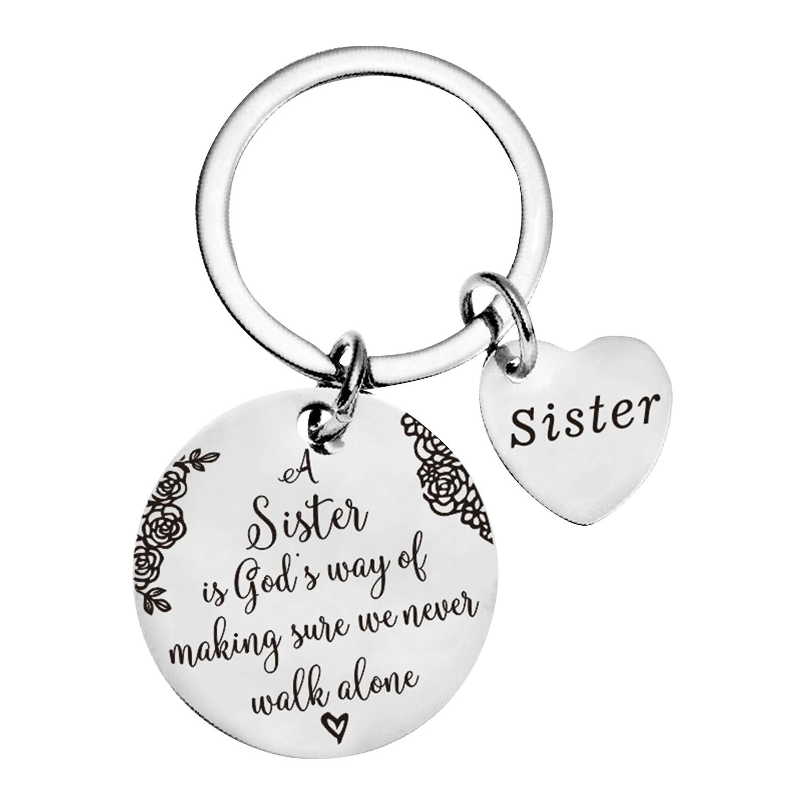 

Сестра брелок - Сестра - это Божий способ убедиться, что мы никогда не будем ходить одни Друзья Сестра брелок Подарки для сестры One Size