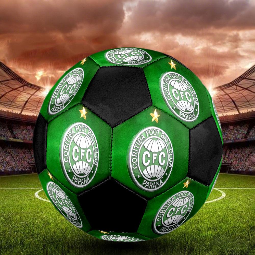 Coritiba FC Size 5 Soccer Ball, Machine-Stitched PVC, Durable & High Bounce, All Ages Fit, Fan Merchandise, Matches & Outdoor Use.