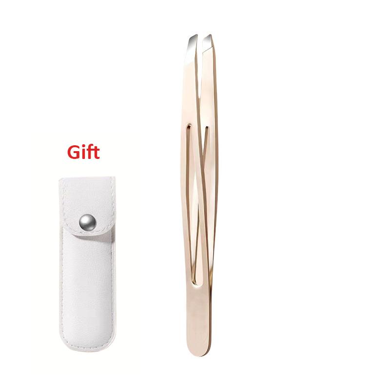 Stainless Steel Precision Tweezers for Eyebrows, Eyelashes, Beard & Mustache High-Accuracy Round Head, Seamless Clamping