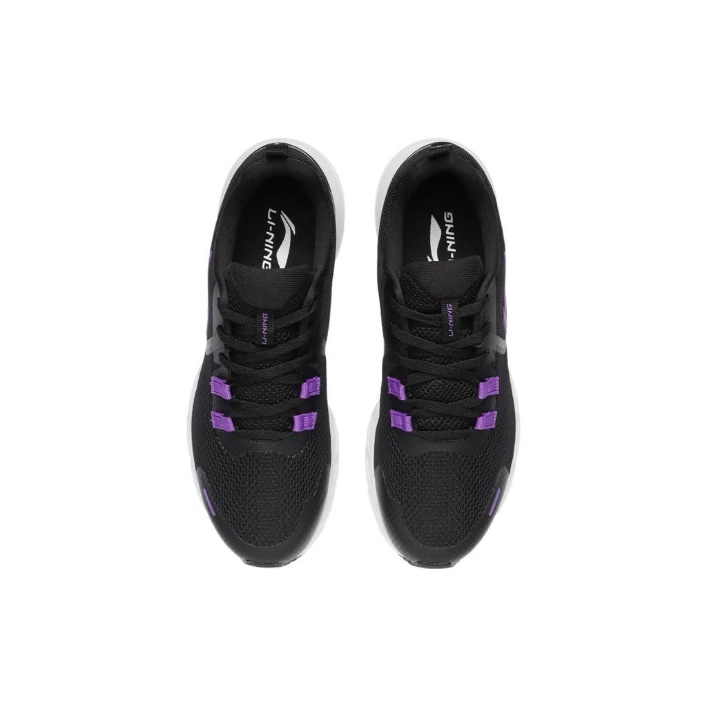 Li Ning Sports Lifestyle Series Comfortable Lightweight Shock Absorption Non-Slip Low-Top Casual Shoes Women Casual Shoes Black Purple AGLR306-2