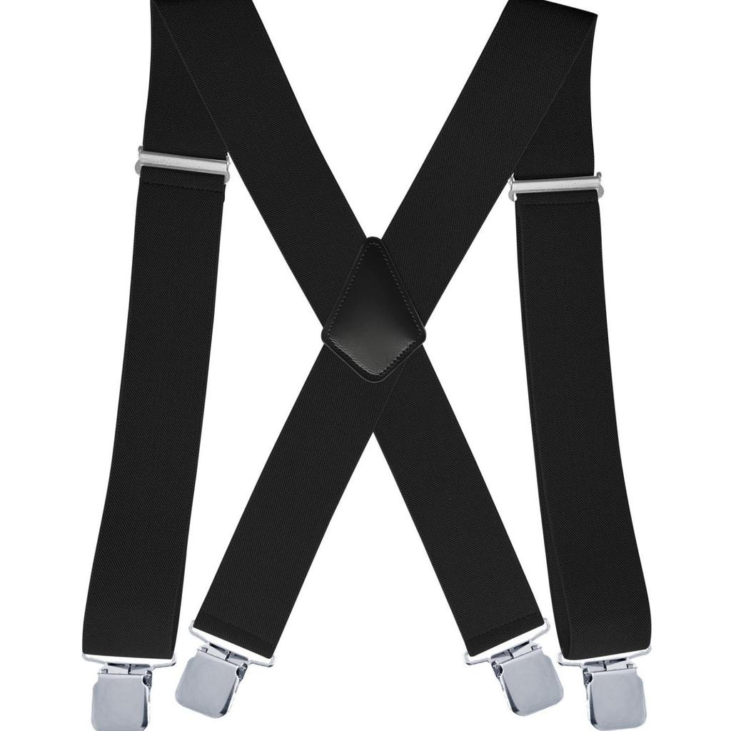 Men's 5 Cm Elastic Casual Polyester Suspenders with Clips