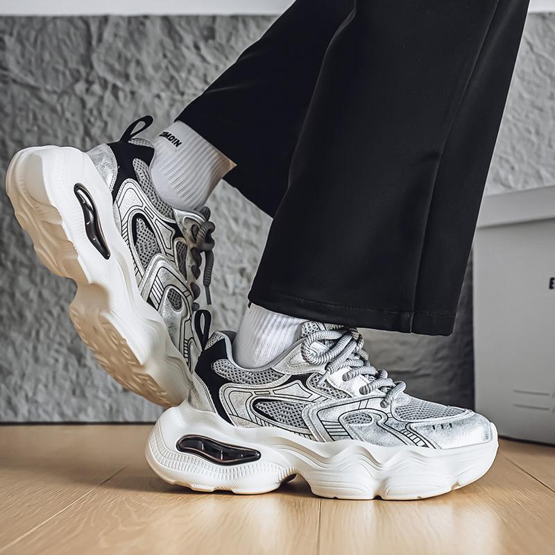 New Fashion Men 's Four Seasons Comfortable Thick Sole Shoes Students Boys GirlsTrending Soft Sole Breathable Casual Running Sneakers