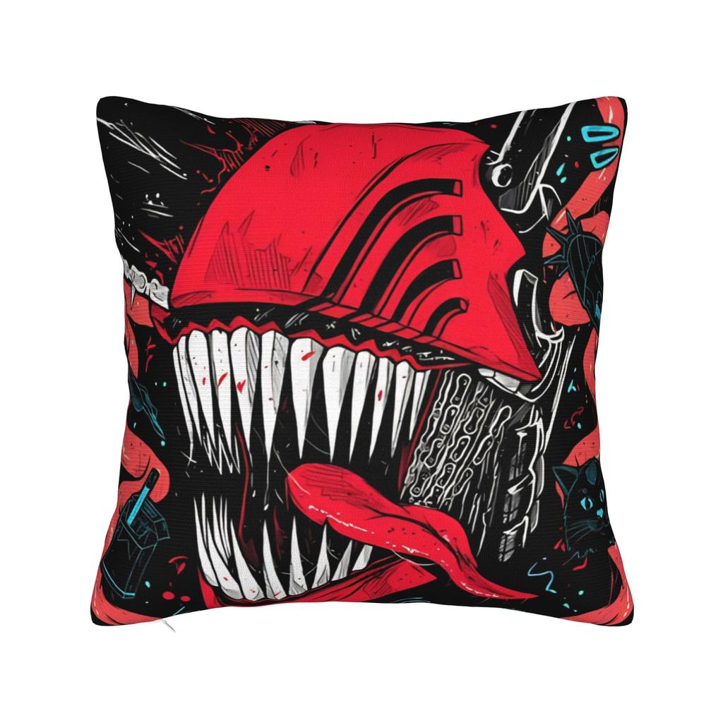 Chainsaw Man War Gurl Pillow Case Square Pillow Cover For Living Room Bed Chair Retro Trendy Cushion Cover