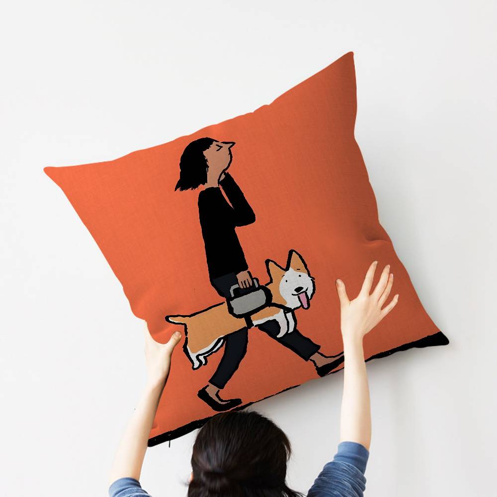 Kunst JJean JJullien Niedliche Kissenbezüge Kissenbezug Wohnzimmer Sofa Heimdekoration Maßgeschneidert