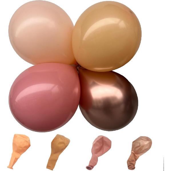 YSF 158Pcs Dusty Rose Light Pink Balloon Garland Kit Boho Arch with Retro Apricot Chrome Champagne Balloons for Valentines Day Decorations Baby