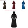 Medieval Monk Costume Wizard Priest Robe Shawl Set For Halloween Cosplay Enthusiasts