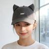 Wide Brim Embroidery Letter Baseball Cap Cotton Peaked Cap Casual Cat Ear Hat  Men