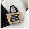 Cotton Linen Tote Bag With Letter Pattern For Daily Casual Fashion Girls