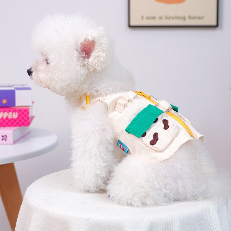 Autumn and winter festival pet cute puppy kitten casual fashion clothing cute pocket tooling vest
