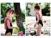Luxury 3D Floral Backless Girls' One-Piece Swimsuit for Parent-Child Hot Springs