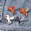 1/4Pcs Fashion Flying Horse Brooches For Women Men Cute Animal Pony Badge Pins Clothing Bag Accessories New Year Gift