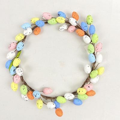 Artificial Easter Egg Wreath Handmade Foam Egg Colorful Egg Garland Simulation Spring Wreath Egg Door Sign Front Door
