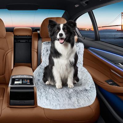 Siège auto pour chien, rehausseur doux et lavable avec laisse de sécurité, en velours pelucheux, pour petits, moyens et grands chiens.