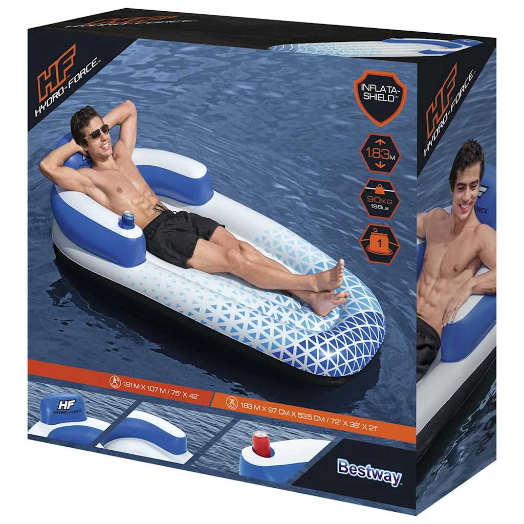Bestway Hydro Force Schwimmender Liegestuhl, 183x97 cm, Blau