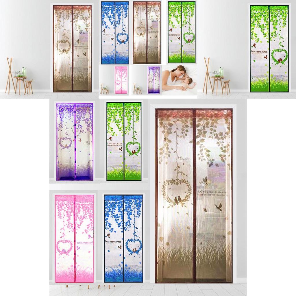 Magnetic Tulle Door Closing Mesh Mosquito Net Cartoon Window Curtain Screens