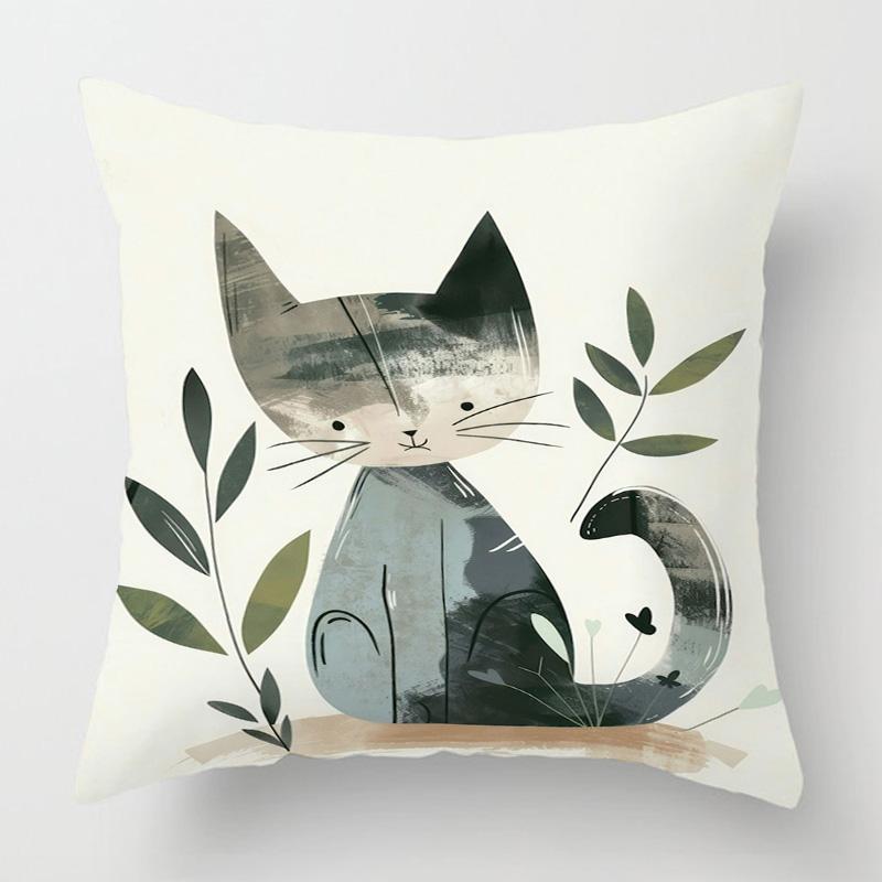 Чехол для подушки Cloud Animal 45x45 см, короткая бархатная наволочка, милый мультяшный растительный узор, наволочка для подушки 40x40 см, домашний декор 40x40cm