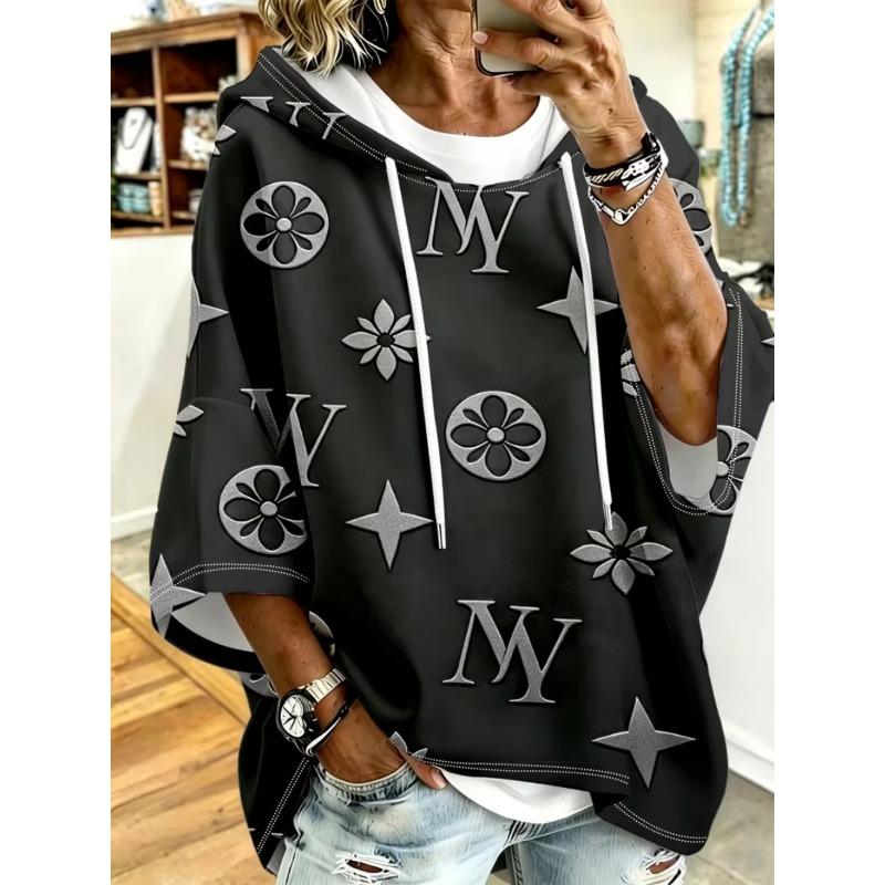 Damen Kapuzenpullover lässig mit halbem Ärmel