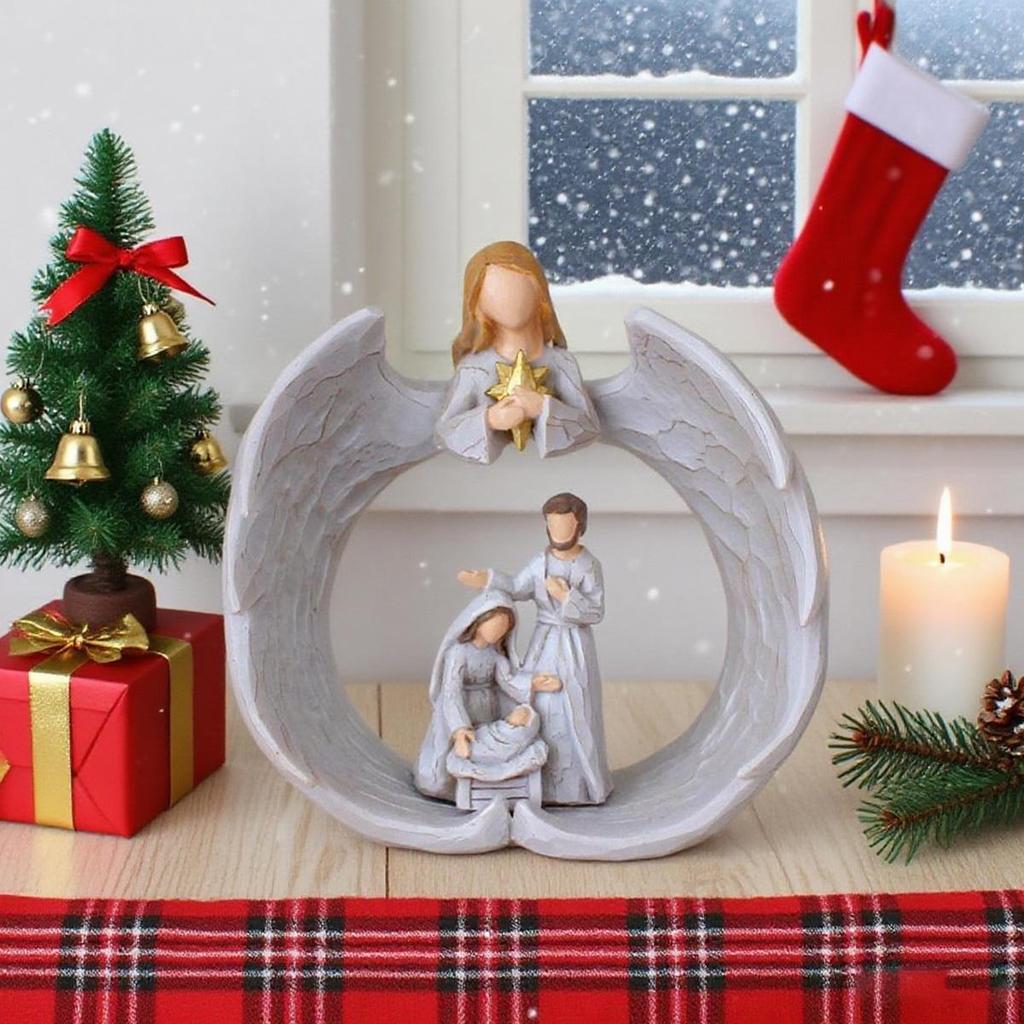 Angel Prayer Cross Ornaments for Home and Garden - Religious Easter Decorations & Gifts