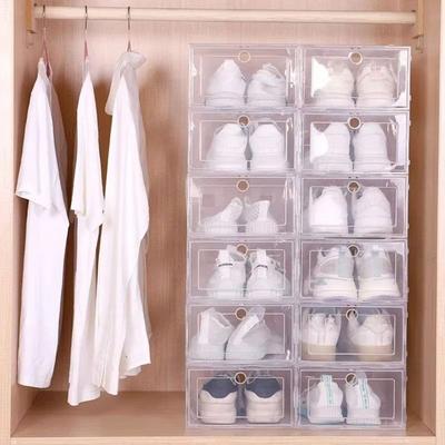 Transparente Schuhboxen Stapelbare Schuhorganizer Tragbare Sneakerboxen Haushalt