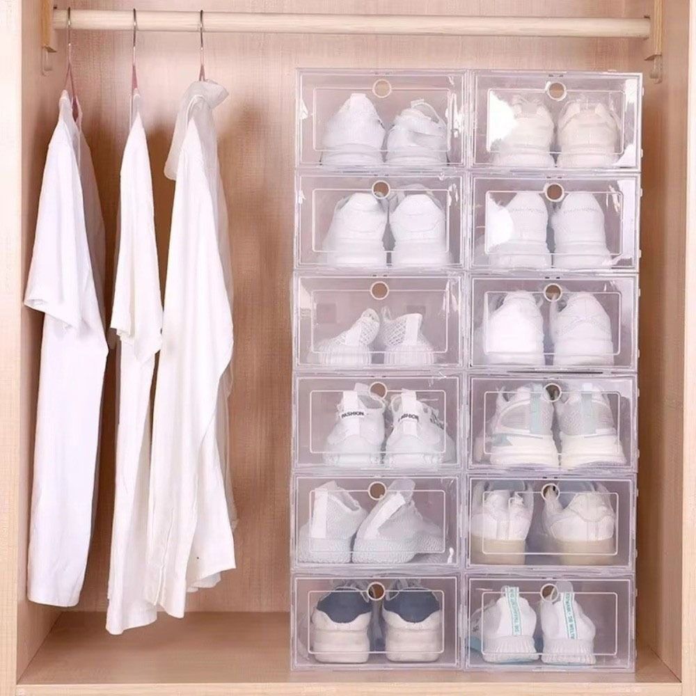 Transparent Shoe Boxes Plastic Sneaker Boxes New Shoe Cases Household