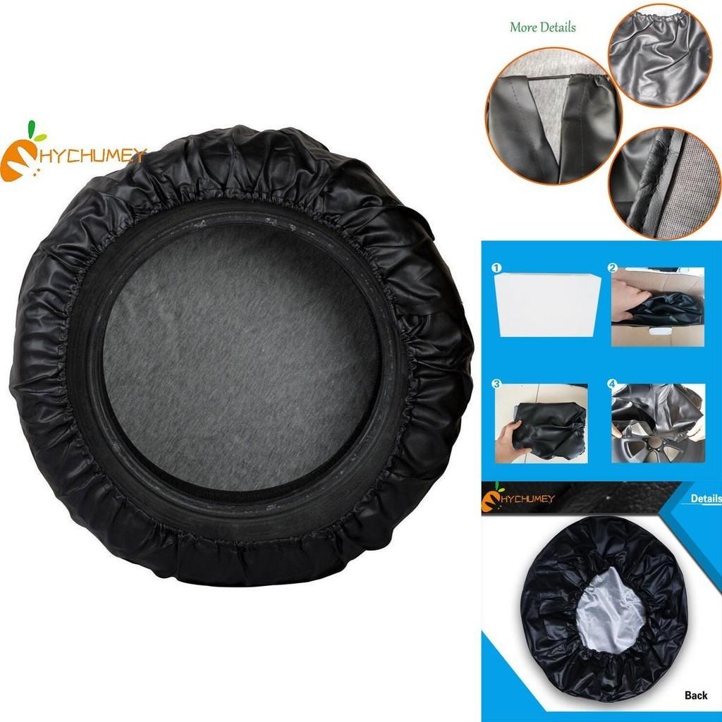 Universal Black Pvc Tire Cover For Cars Durable 0.7mm Thickness, Available In 14", 15", 16", 17" Sizes