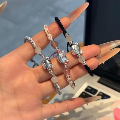 Υπέροχο Χειροποίητο Βραχιόλι Αρκουδάκι - Χαριτωμένο Πλεγμένο Σχοινί Φιλίας για Κορίτσια