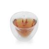 240ml Heart Double Wall Layer Clear Transparent Glass Tea Cup Coffee Mug Gift