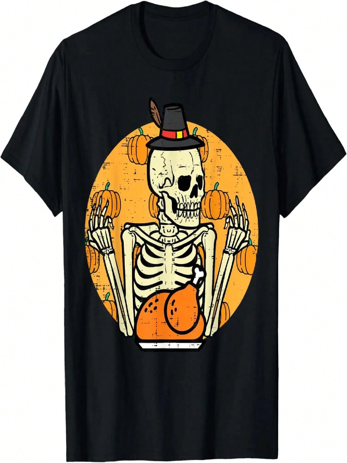 Thanksgiving Skeleton Turkey Day Halloween Men Women Kids T-Shirt S разноцветный