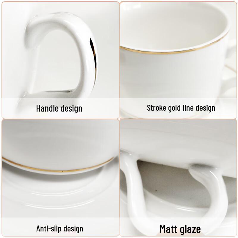 Edo Vergoldetes Keramik-Kaffeebecher-Set