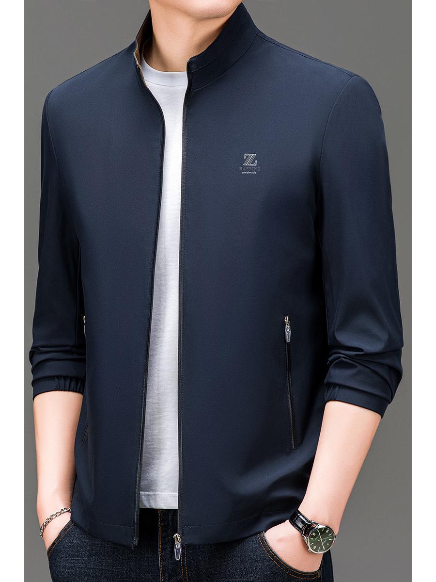 

Men s Spring/Autumn Casual Stand-up Collar Zipper Jacket - Fashionable Middle-aged Dad Coat XXXXL