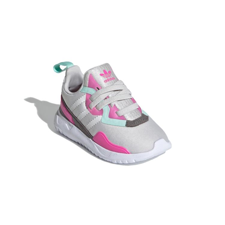 Adidas Originals Flex Collection Abrasion Resistant Breathable Low top Toddler Shoes White Gray Pink Infant And Toddler FX5329