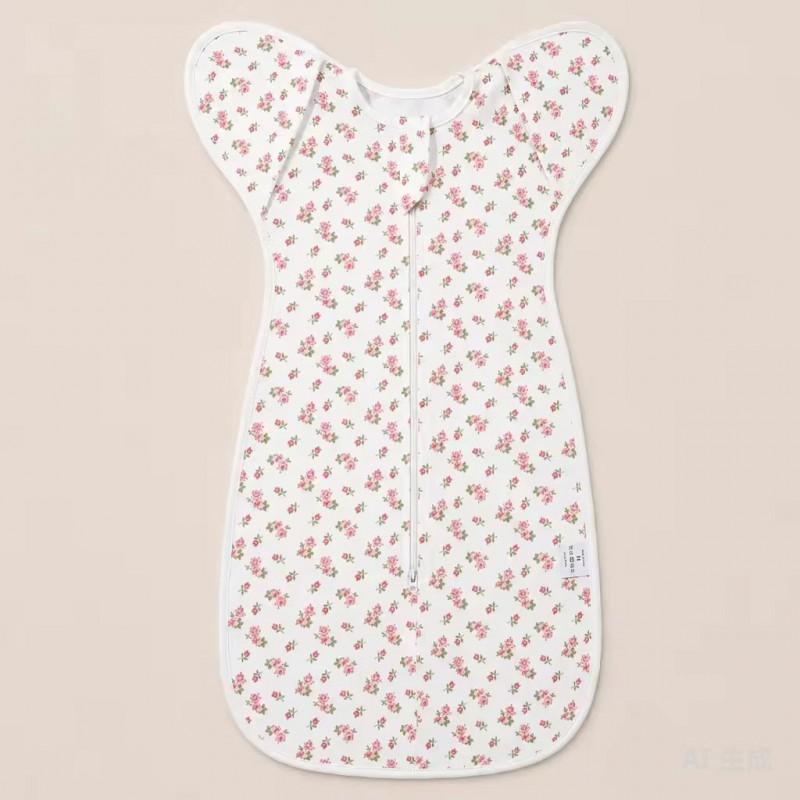 Baby Cotton Swaddle Blanket Newborn Sleep Sack Wrap Arms Up Design Stretchable Sleeves
