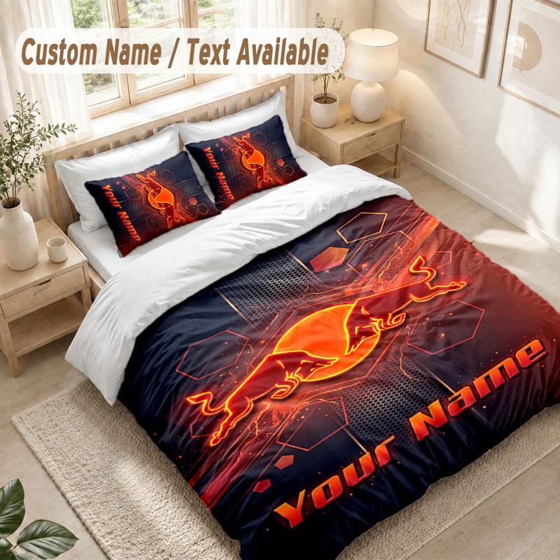 Custom Name Bedding Set 3 PiecesRB Leipzig FC Print Duvet Cover + 2 Pillowcases Soft Bed Decor